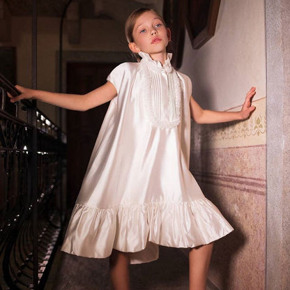 Luxury White Girl Dress Beading Princess Kids Evening Gown J296