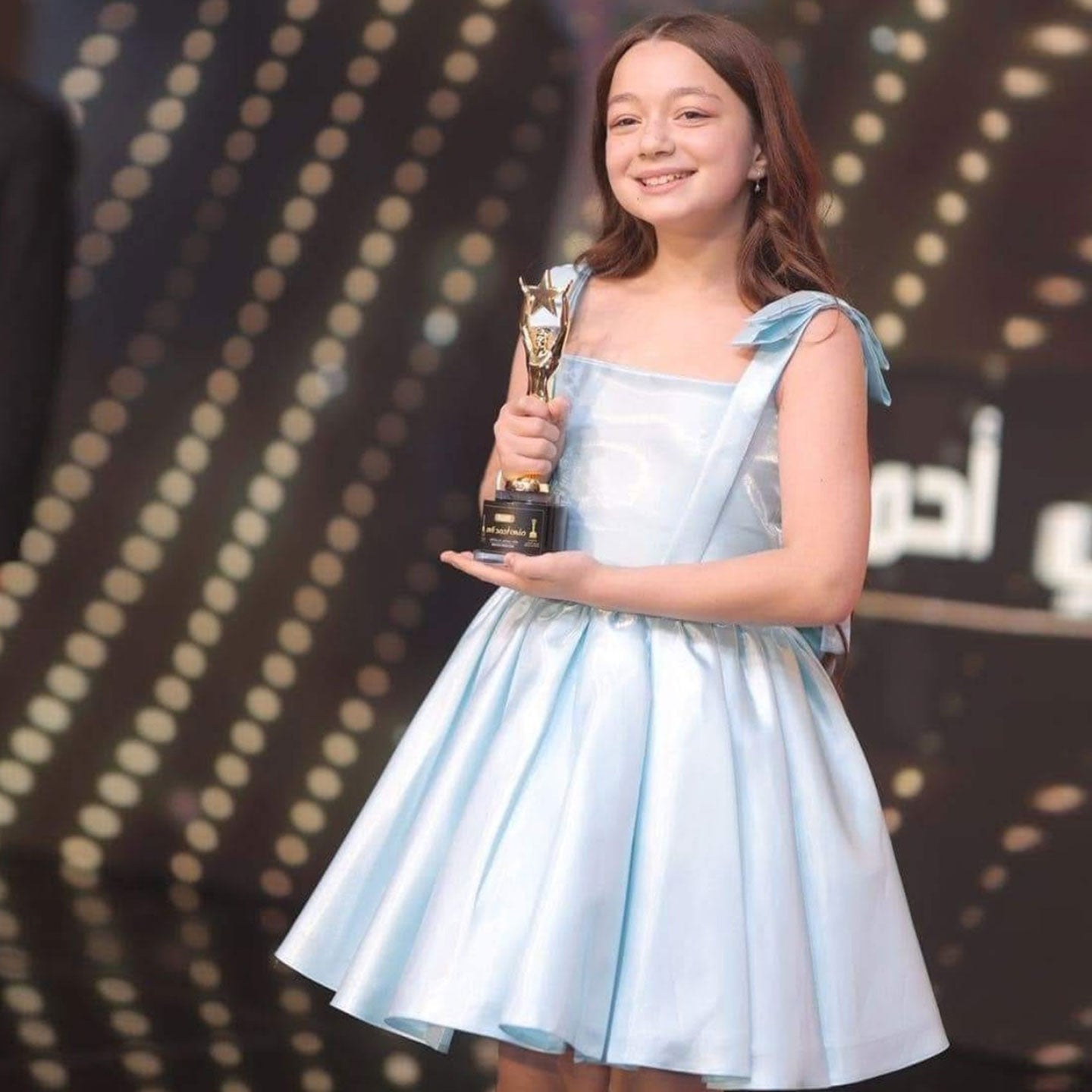 Pink Puffy Square Collar Satin Birthday Party Girl Dress J226