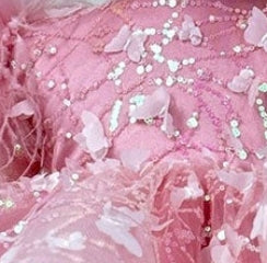 Sequins Pink Girl Dress Knee Length Train Long Sleeve Princess J282