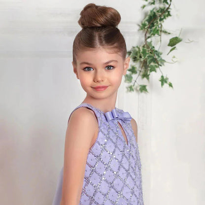 Sparkly Green Arabic Girl Dress Tiered Baby Kids Princess J173