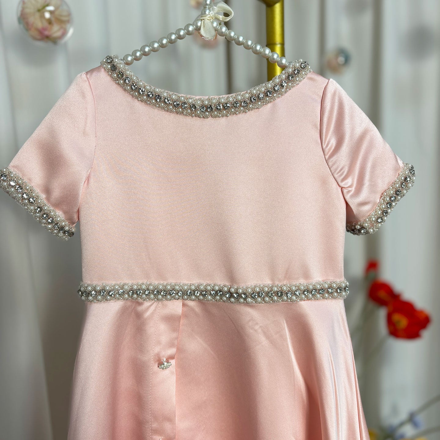 White Satin First Communion Weddding Party Girl Dress J297