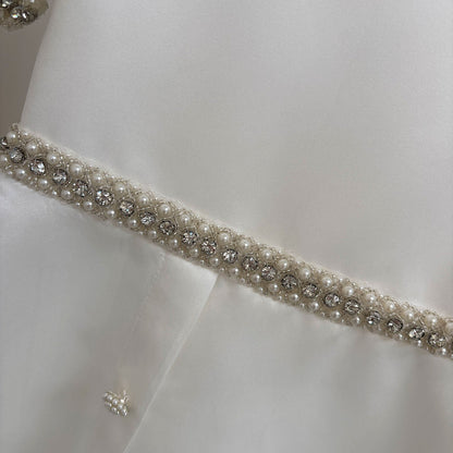 White Satin First Communion Weddding Party Girl Dress J297