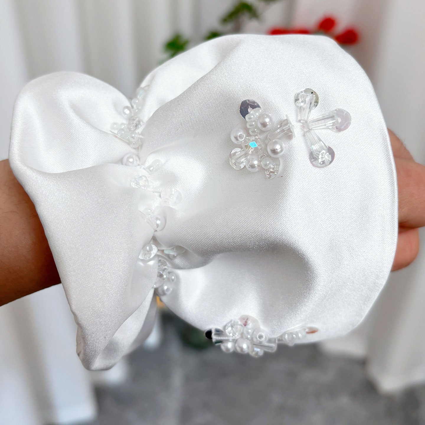 White Satin Girl Dress Ankle Length for Birthday Wedding Party J171