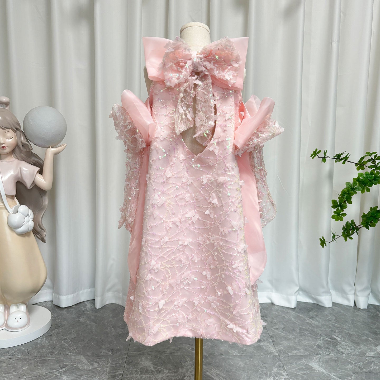 White Sparkly Girl Bridesmaides Dresses Birthday Party Gown J235