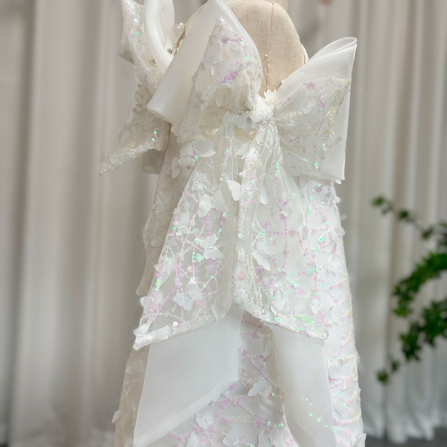 White Sparkly Girl Bridesmaides Dresses Birthday Party Gown J235