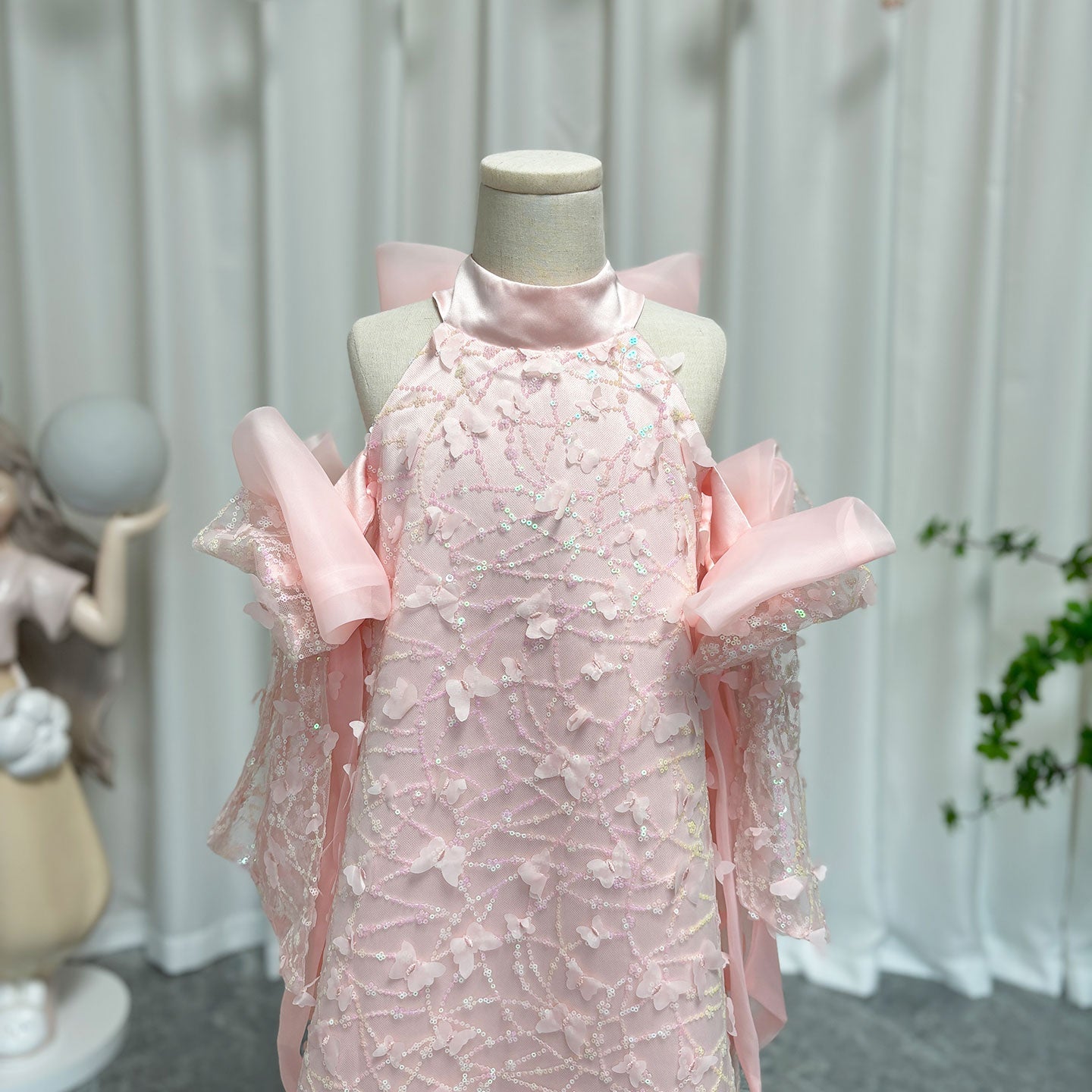 White Sparkly Girl Bridesmaides Dresses Birthday Party Gown J235