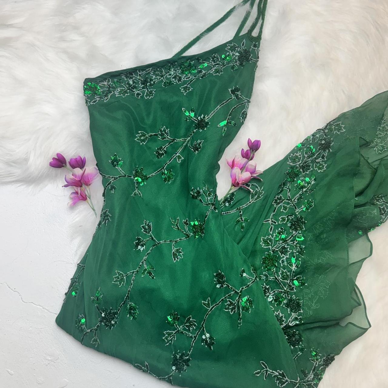 Vintage One Shoulder Sheath Formal Dresses Chiffon Beaded Green Prom Dresses Elegant Evening Gowns ED04653