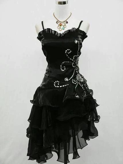 Sexy Spaghetti Strap Sheath Short Birthday Dresses Black Prom Dresses 2025 Halloween Dress ED04860