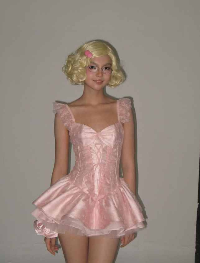 Cute Pink A Line Spaghetti Strap Satin Lace Mini Homecoming Dress Cocktail Dress Birthday Dress SH3812