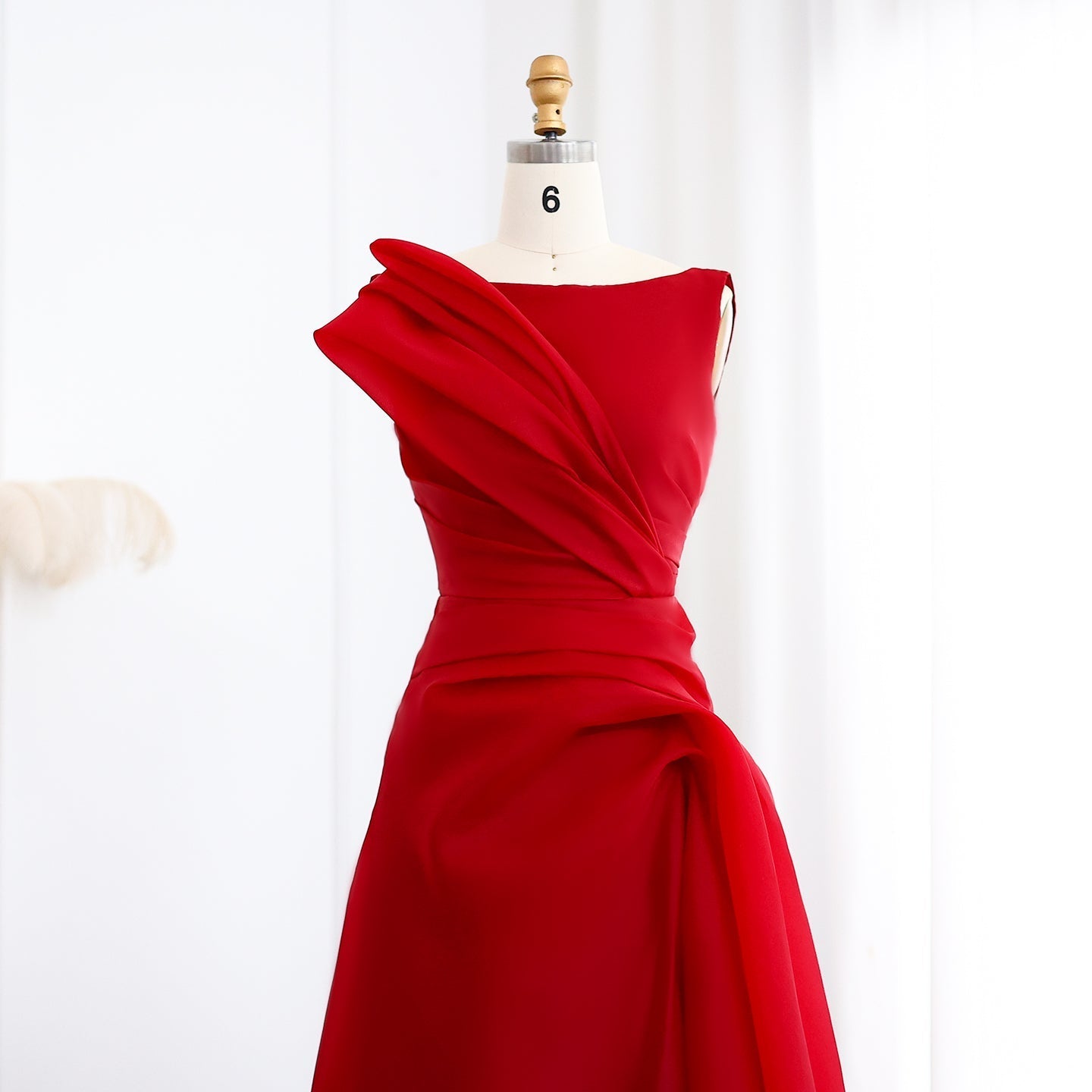 Elegant Burgundy A-Line Evening Dress SF083