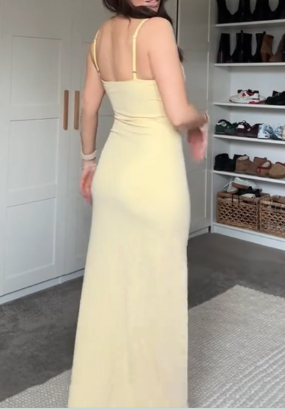 Yellow Fashion Long Prom Dress Evening Party Dresses  fg7739