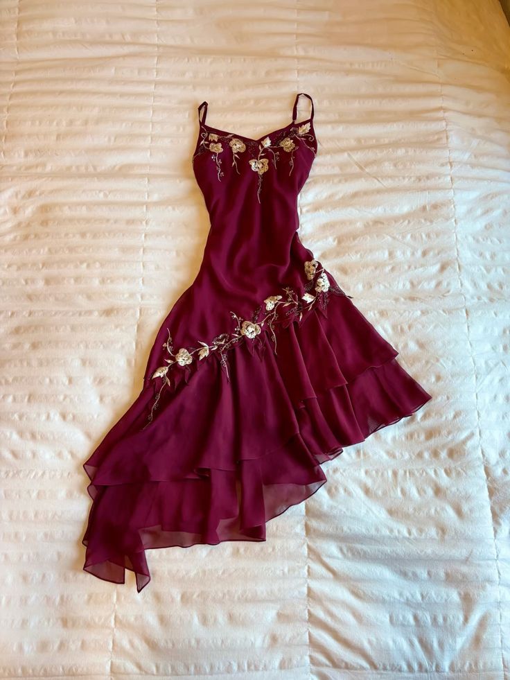 Burgundy A Line Spaghetti Straps Chiffon Applique Short Prom Dress,Homecoming Dress,Birthday Dress GG3346