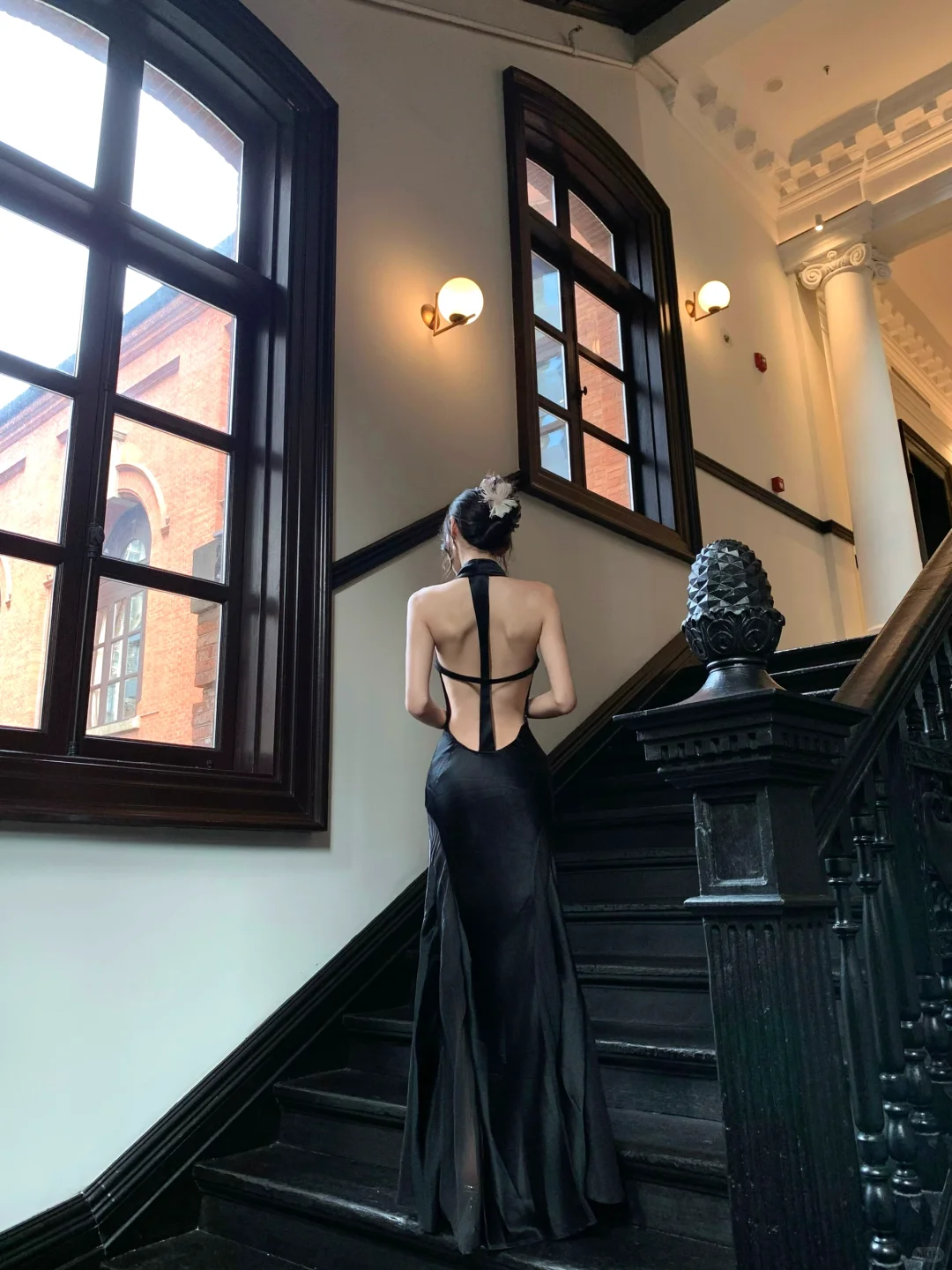 Charming Mermaid Halter Black Satin Backless Long Prom Dress,Party Dress,Evening Dress GG3666