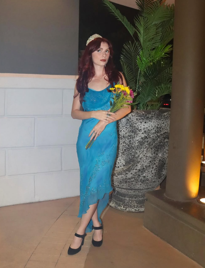 Charming Sheath Spaghetti Strap Beaded Blue Chiffon Party Dress Evening Dress SH2719