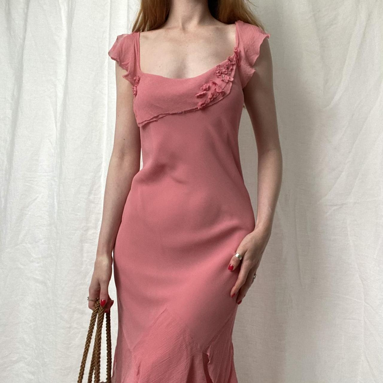 Vintage Sheath Straps Pink Chiffon Homecoming Dress Wedding Guest Dress SH4428