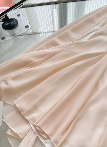 Apricot A Line One Shoulder Flower Chiffon Short Homecoming Dress Cocktail Dress SH3051