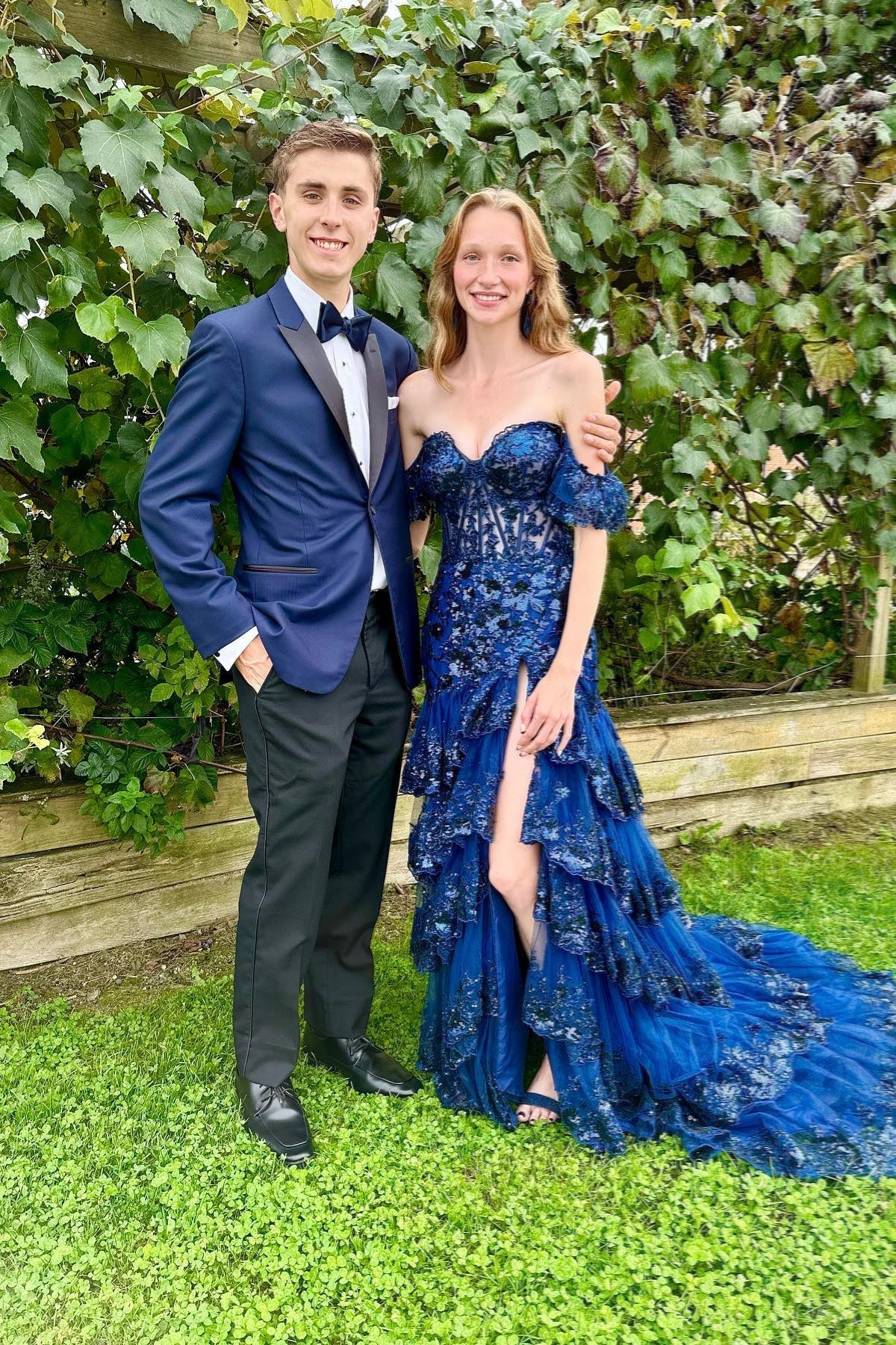 Red Sequin Tiered Mermaid Long Dress Slit Prom Dresses