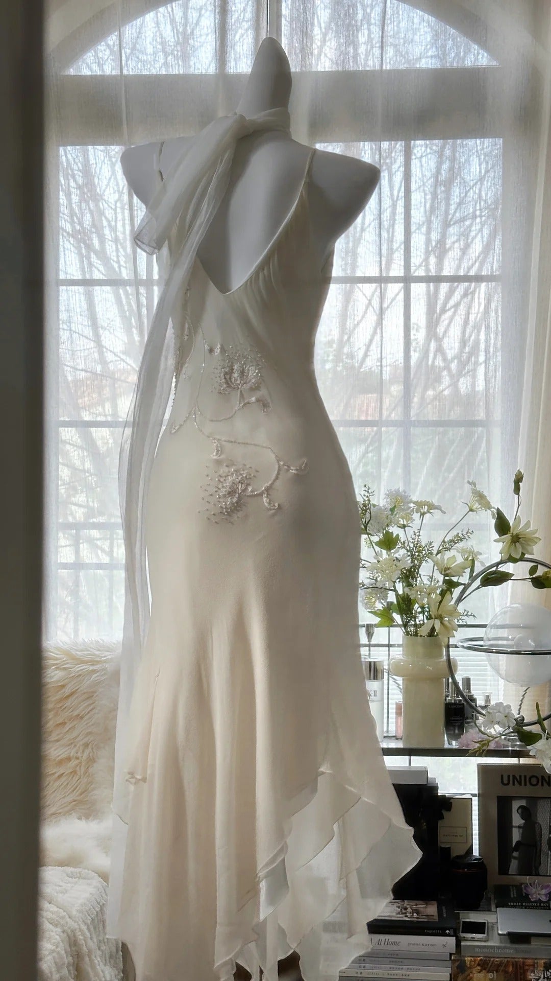 Pure and Elegant Chiffon Strap Beaded Mermaid Prom Dress P3292