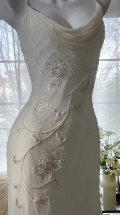 Pure and Elegant Chiffon Strap Beaded Mermaid Prom Dress P3292