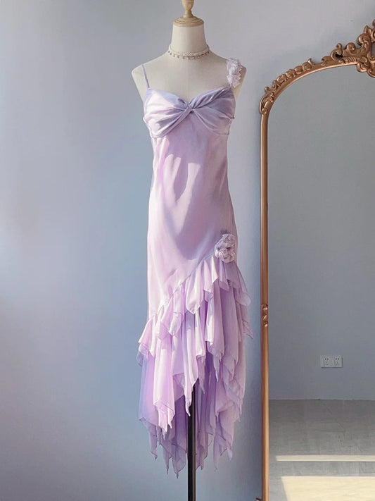 Charming Purple Strapless Chiffon Mermaid Prom Dress P3378