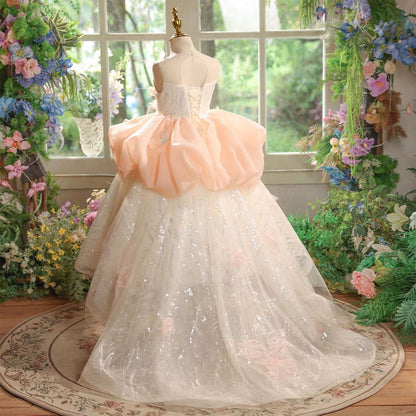 Charming Pink Girl Dress for Princess Birthday Pageant D326