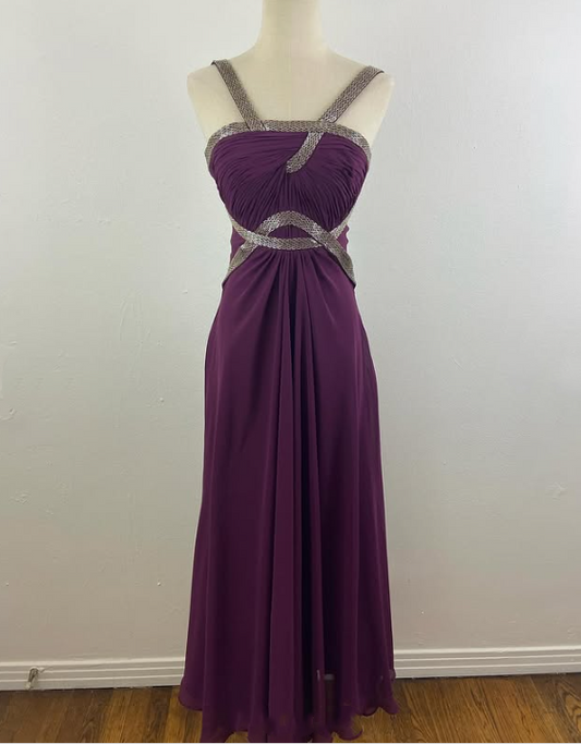 Purple Charming Simple Fashion Ruffle Elegant Strap Long Chiffon Tulle Ball Gown Evening Dress Party Dress Prom Dress Bridesmaid Dress gh3622