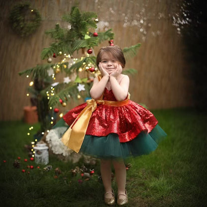 Lovely Christmas Princess Girl Dress for Kids Birthday Party Gown J712