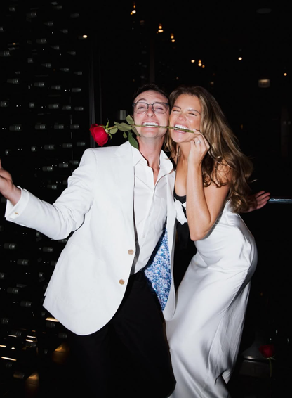 Simple Sheath Spaghetti Strap Flower White Satin Evening Dress Party Dress SH2687