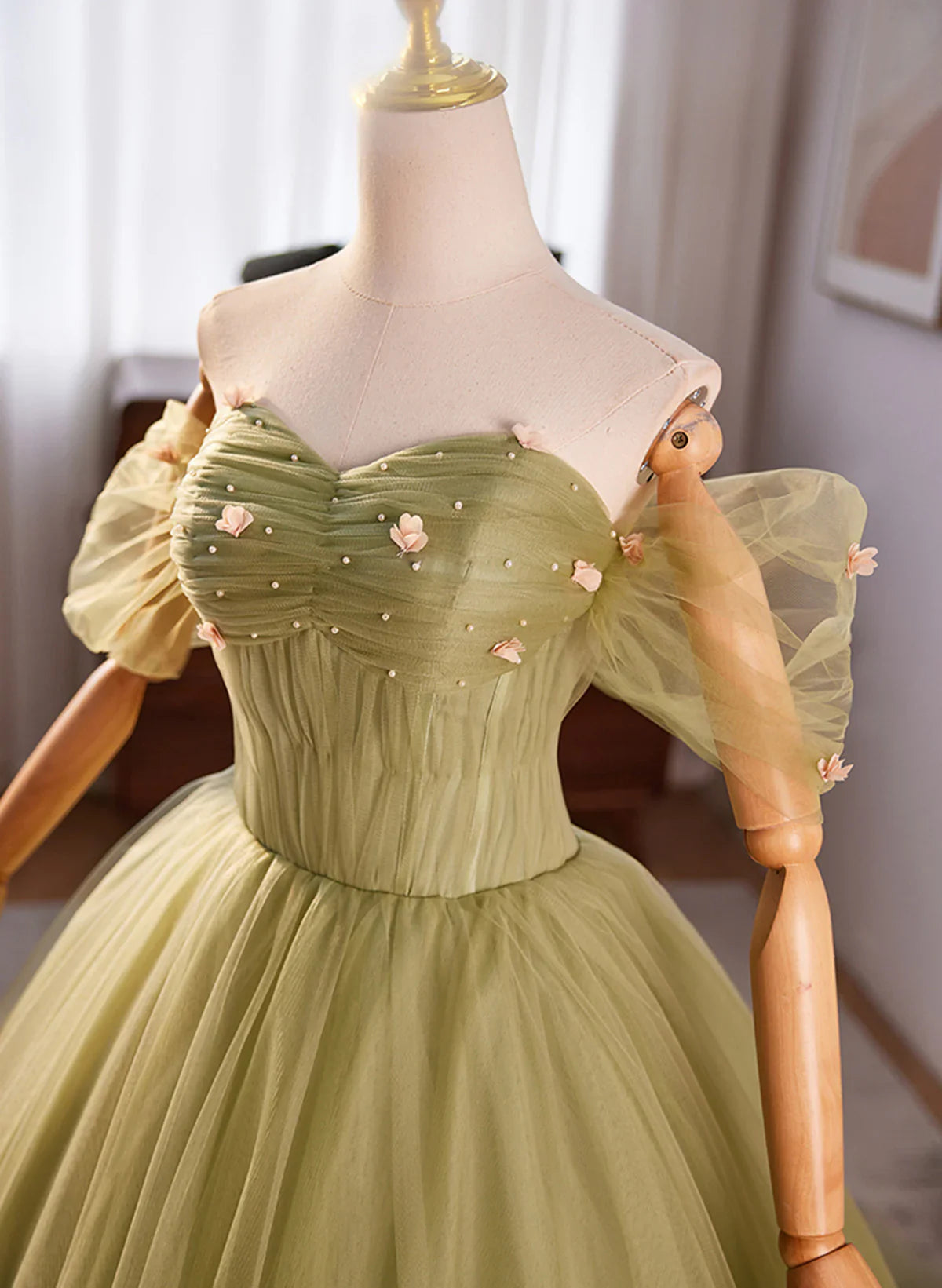 Lovely Green Sweetheart Ball Gown Evening Dress, Green Prom Dress Sweet 16 Dress TP1161
