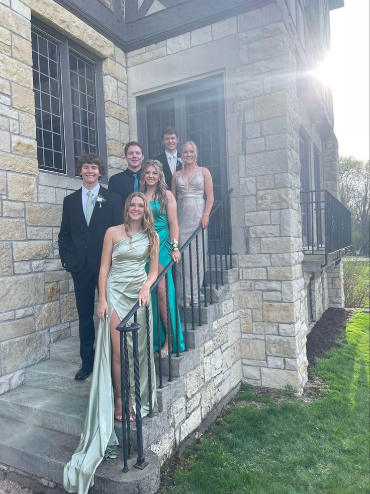 Simple one-shoulder green satin slit floor-length prom dress bridesmaid dress TP2777