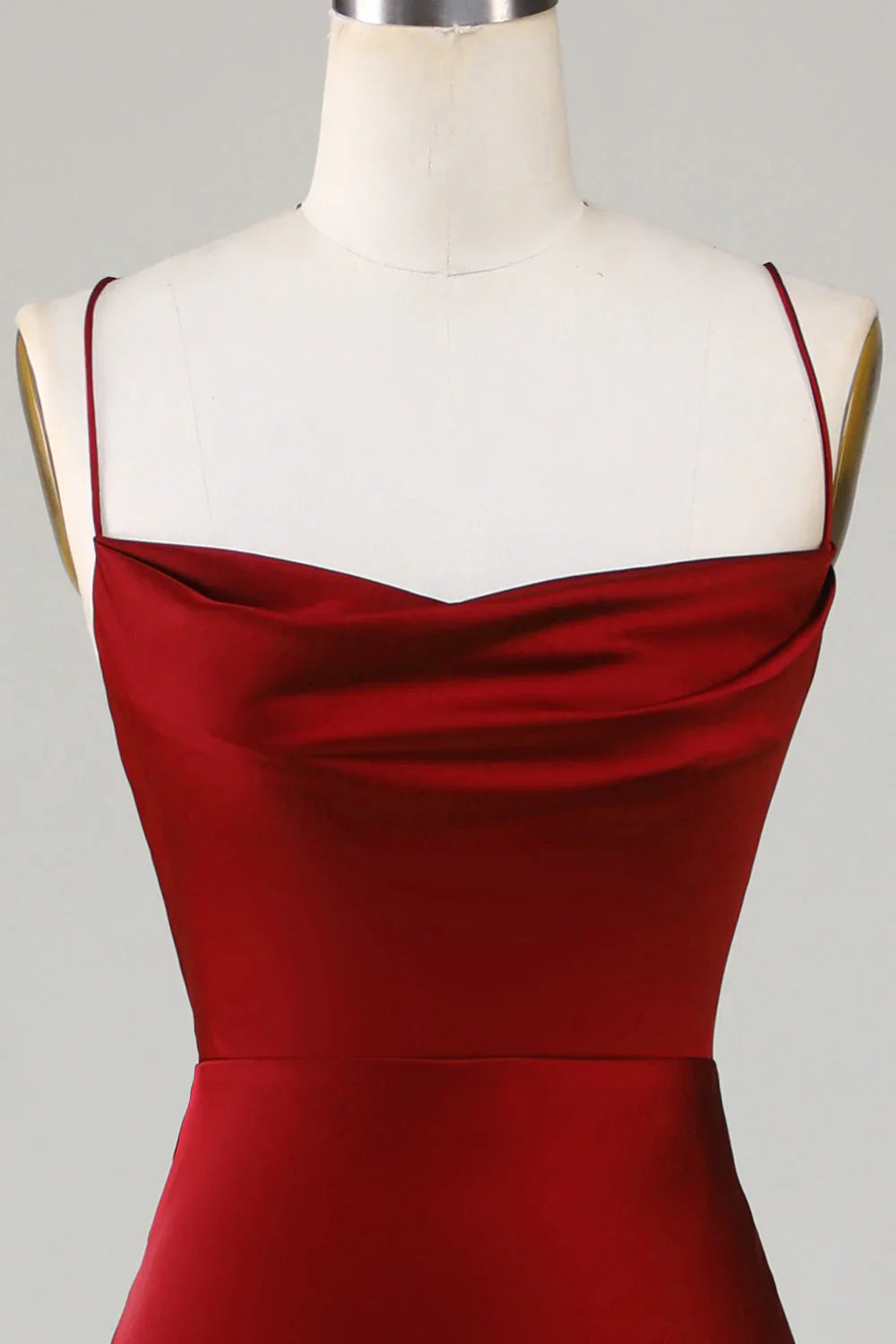 Lace-Up Back Long Bridesmaid Dress With Slit