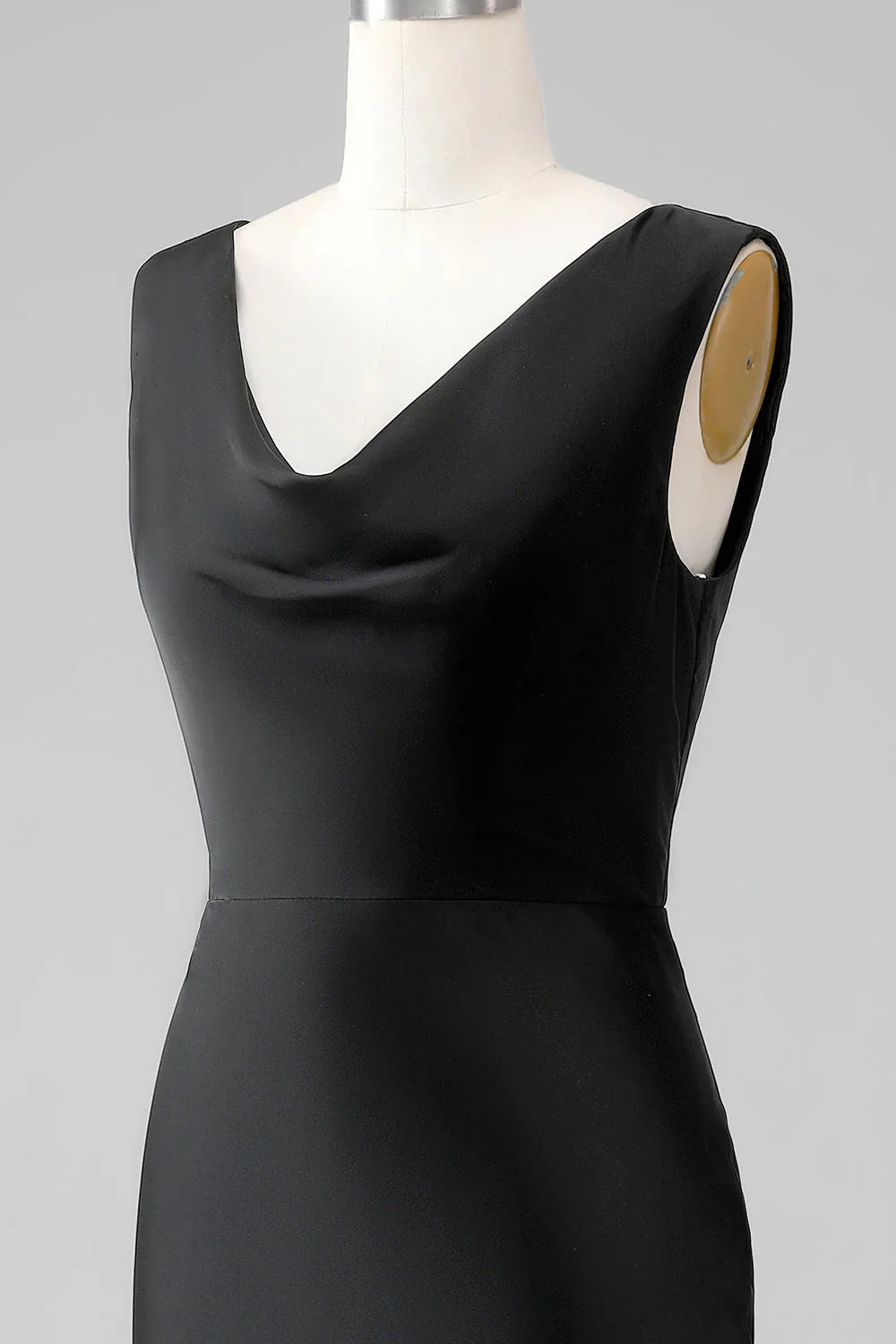 Mermaid Cowl Neck Satin Long Bridesmaid Dress Prom Dress