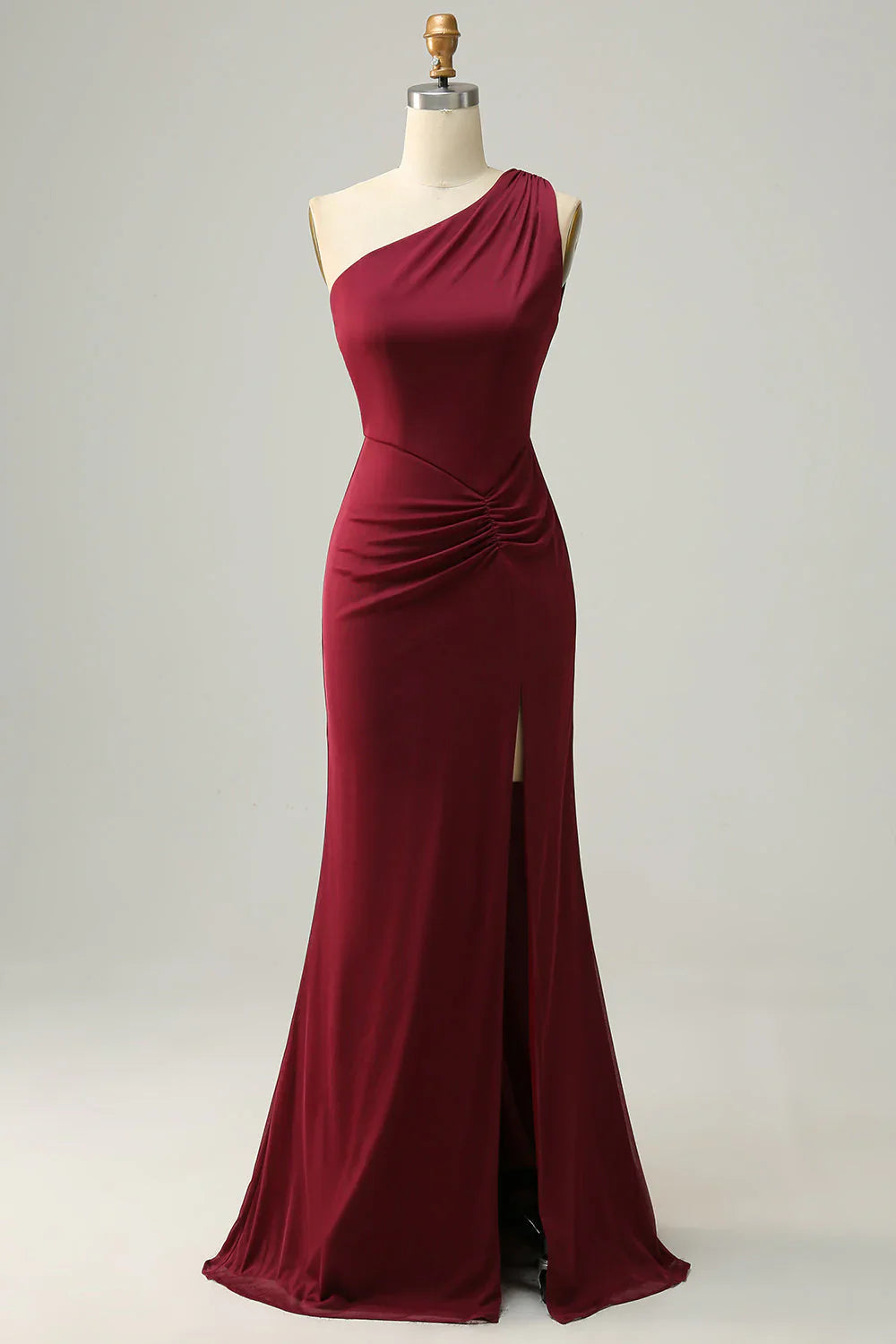 One Shoulder Long Bridesmaid Dress With Slit