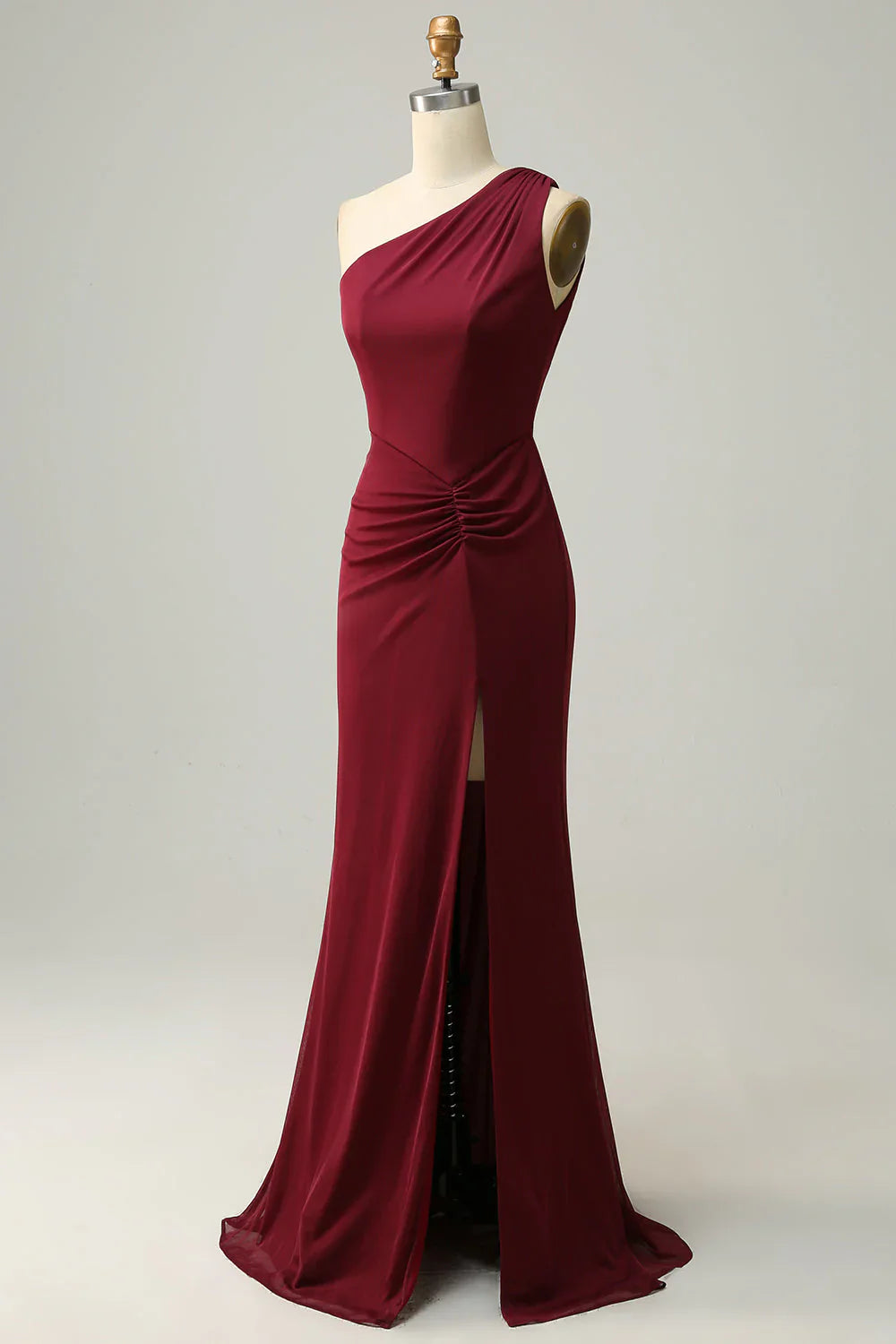 One Shoulder Long Bridesmaid Dress With Slit