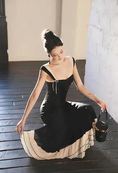 Xuewuba Dress Sexy Mermaid Straps Chiffon Black Prom Dresses Party Dress