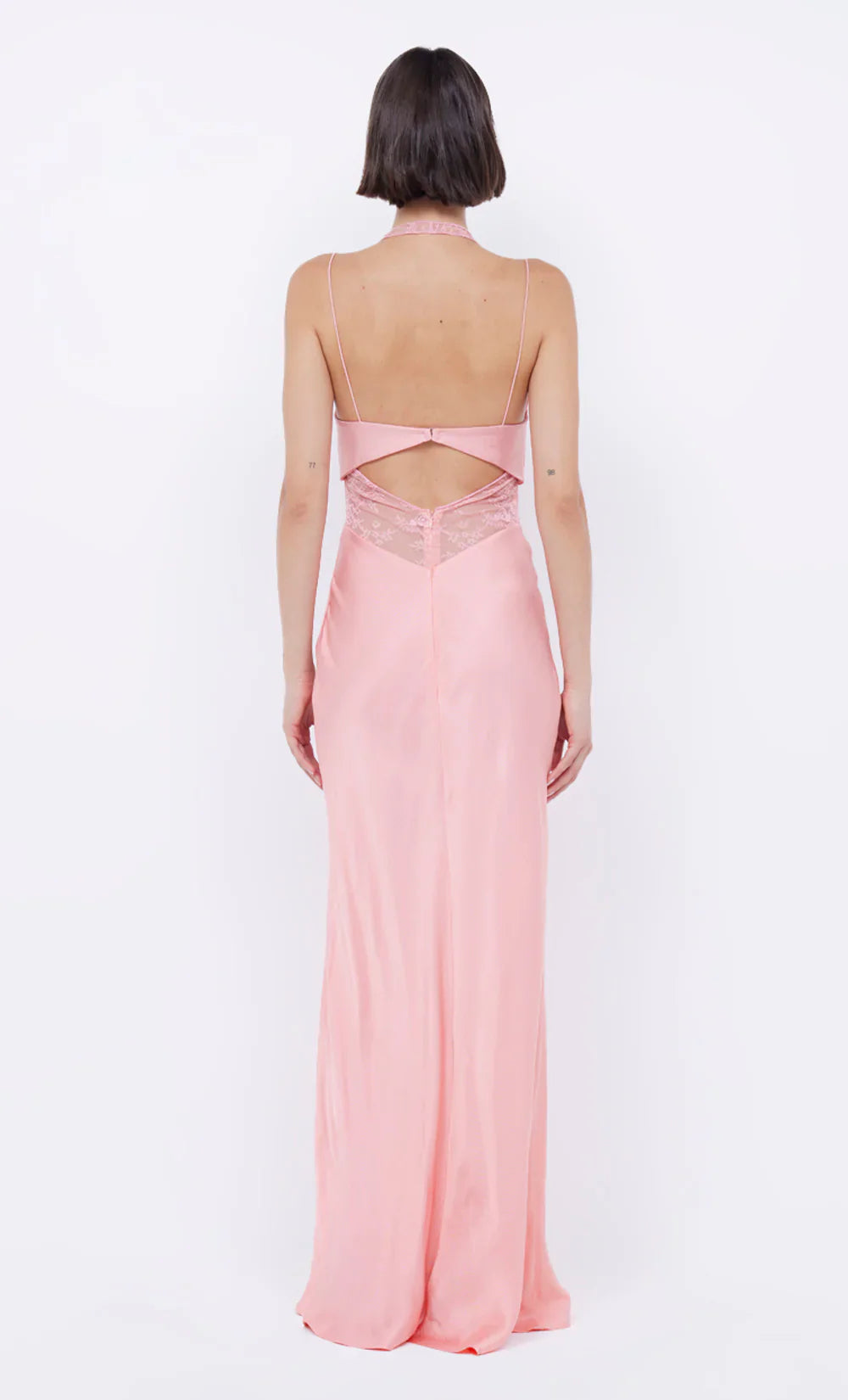 Xuewuba Dress Sexy Spaghetti Straps Halter Sleeveless Evening Dress Pink Prom Dress Sheath Maxi Dress
