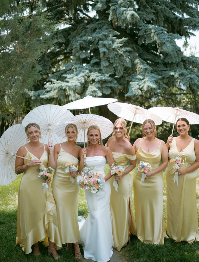 Elegant Sheath Straps Light Yellow Satin Bridesmaid Dress Evening Dress SH3197