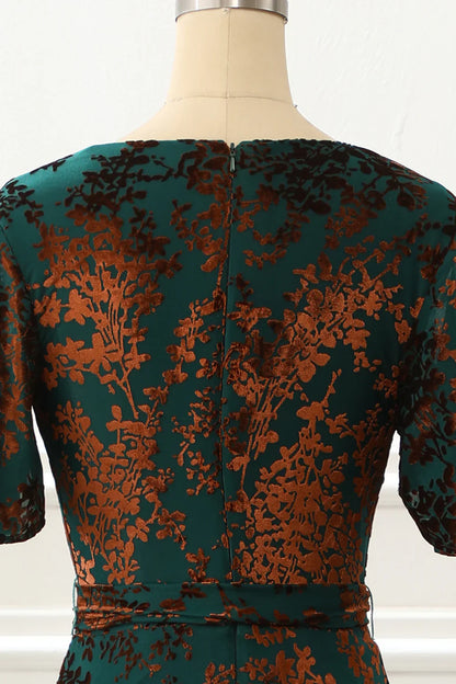 Burnout Velvet Dark Green Prom Dress