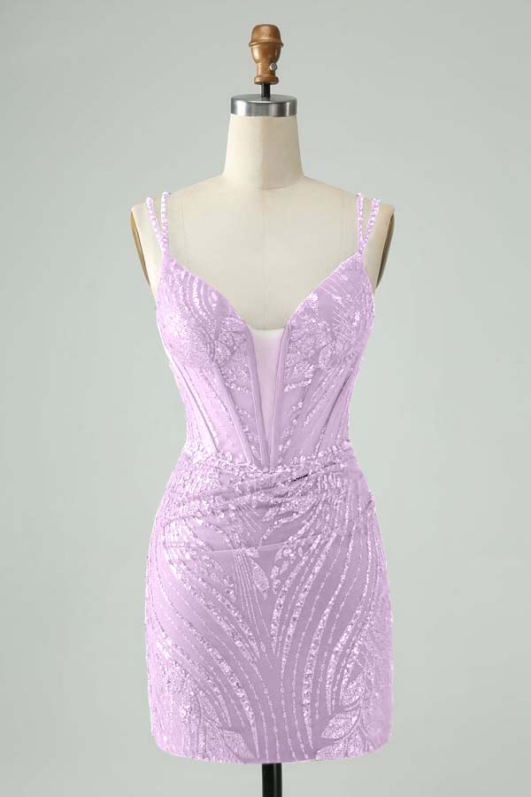 Spaghetti Strap Sleeveless Short Homecoming Dress With Appliques HC0130