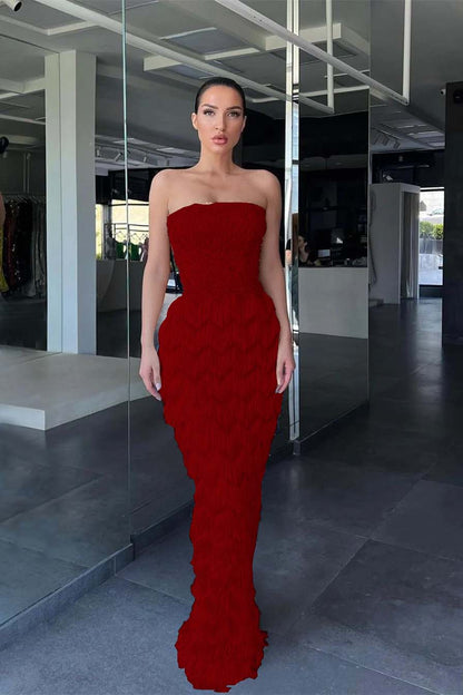 Charming Blue Prom Dress Off-the-Shoulder with Feather Beadings ED0535