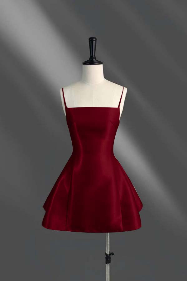 Spaghetti Strap Sleeveless Short A Line Homecoming Dress With Pleated HC0185