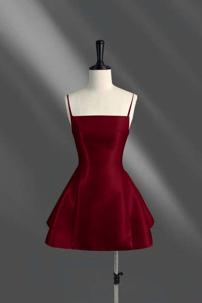 Spaghetti Strap Sleeveless Short A Line Homecoming Dress With Pleated HC0185