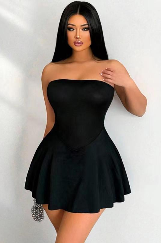 Strapless Sleeveless Short A Line Homecoming Dress With Ruffles HC0144