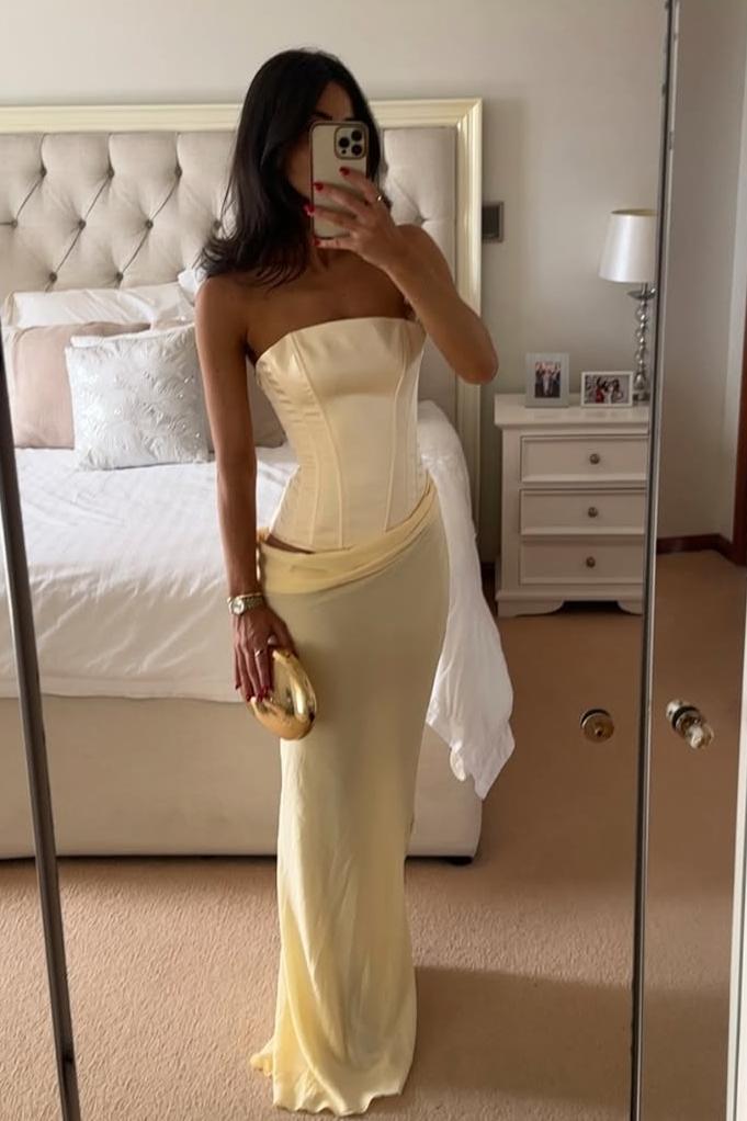 Chic Strapless Sleeveless Long Mermaid Prom Dress With Pleated XJ0921