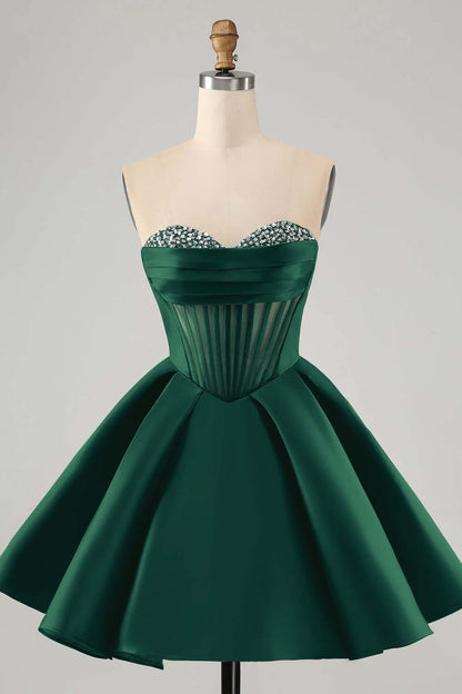 Hellodresses Fuchsia Sweetheart Sleeveless A Line Short Homecoming Dress With Sequins