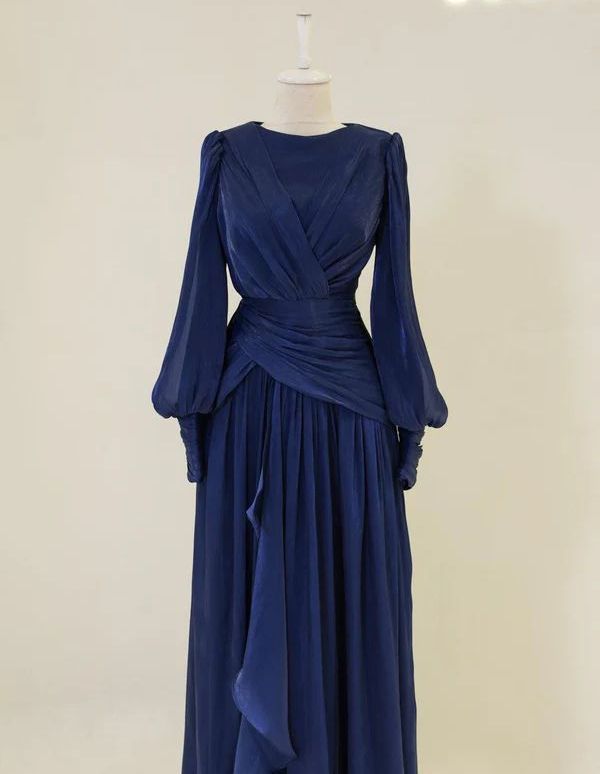 Burgundy Long Sleeve Evening Dress A-Line Prom Gown Party Dress gh4317