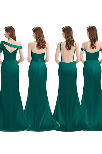 Dark Green Mermaid Bridesmaid Dress With Split PD0280