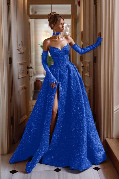 Luxurious Gorgeous Burgundy Split Beaded Prom Dress With Sleeves And Scarf ZT0207