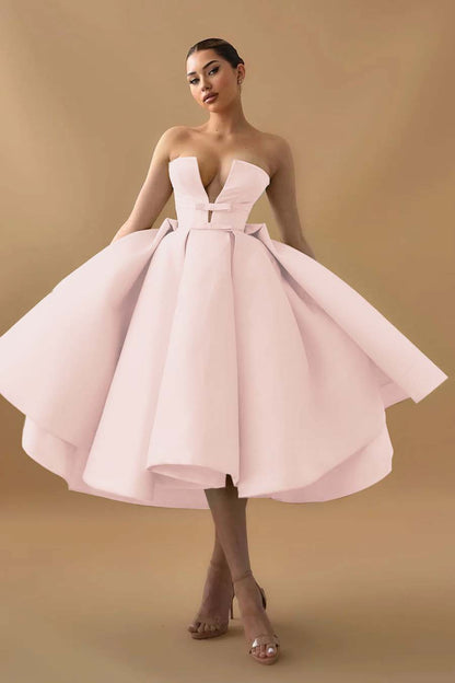 Hellodresses Chic Mint Green Strapless Sleeveless A Line Homecoming Dress With Ruffles