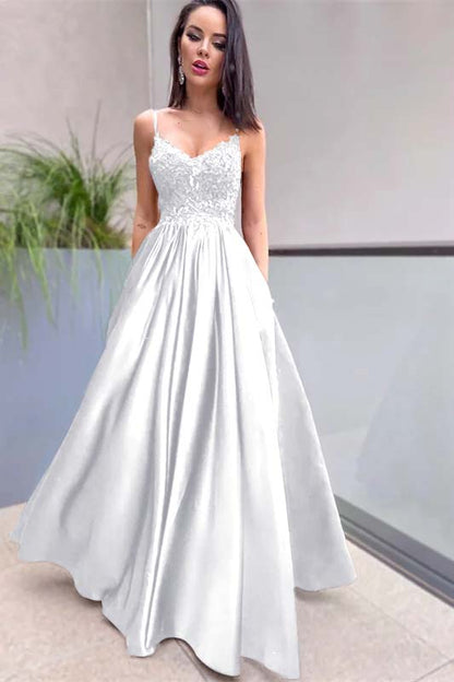 Royal Blue Prom Dress Lace Appliques With Pockets PD0209